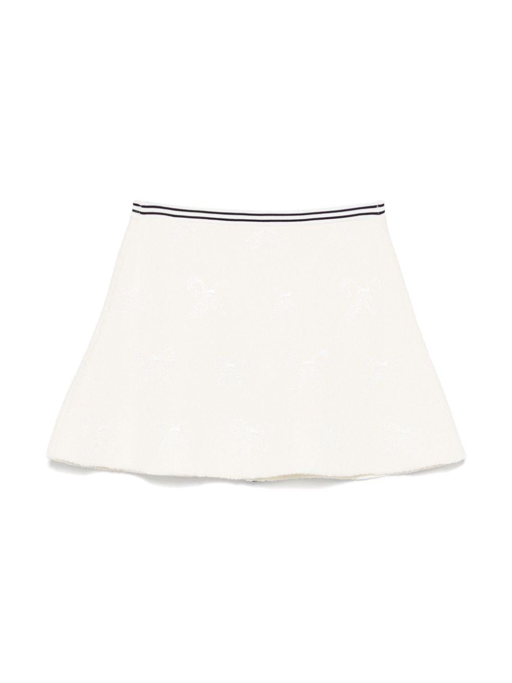 Gonna con effetto jacquard per bambina Self-Portrait Kids bianco con vita elasticizzata RS25 737SK W WHITE SELF-PORTRAIT KIDS 
