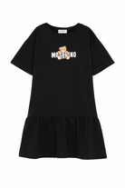 Abito da bambina Moschino Kids nero con stampa orsetto HDV0HLLCA19 60100 MOSCHINO KIDS 