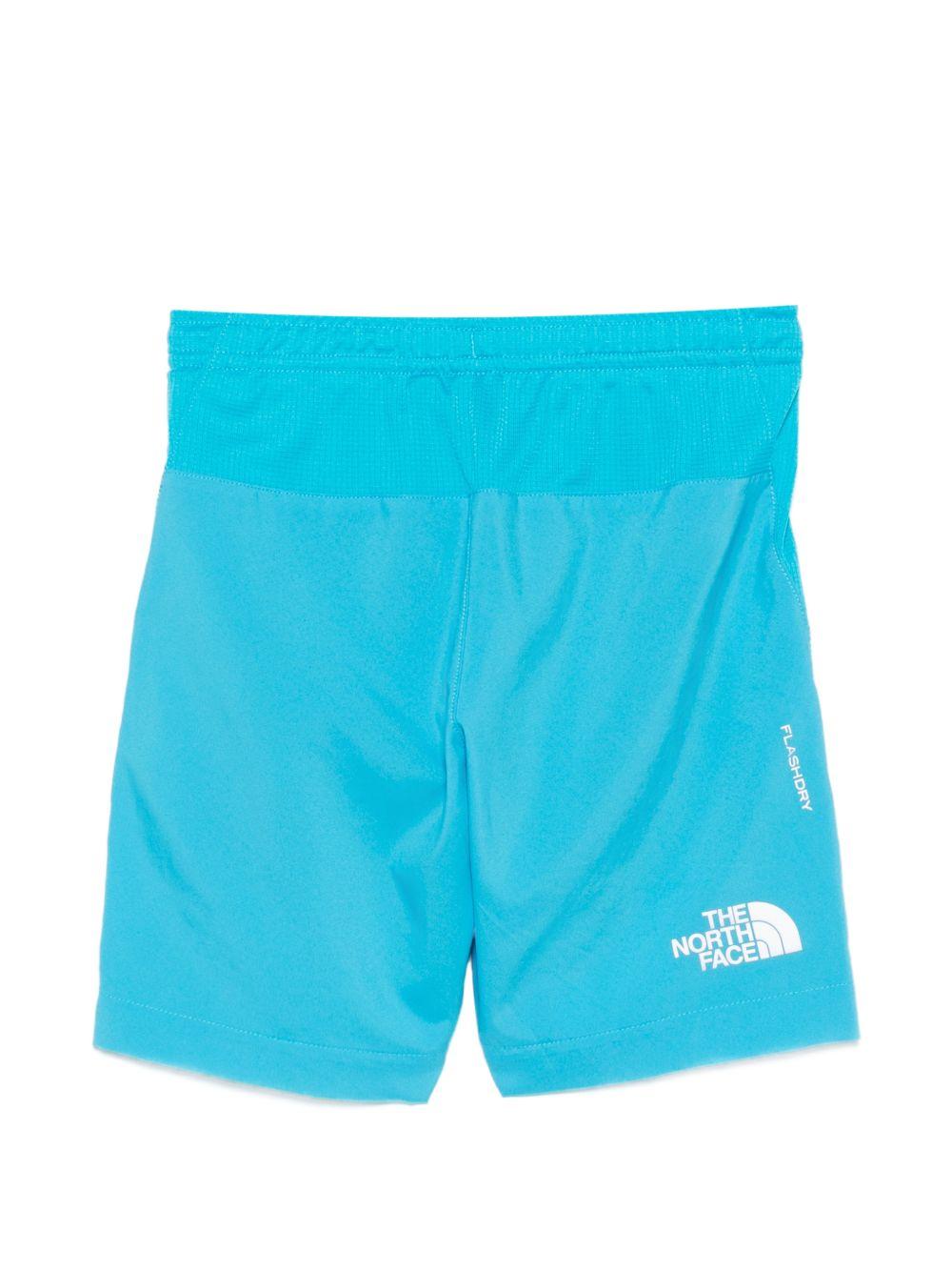 Shorts per bambino North Face Kids azzurro con stampa del logo NF0A8BNH D7R1 THE NORTH FACE KIDS 