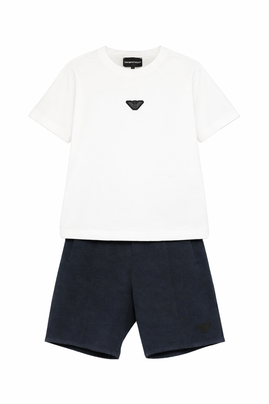 Tuta per bambino Emporio Armani Kids bianco con dettaglio logo EB001621 AF13715 MZ825 EMPORIO ARMANI KIDS 
