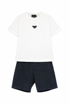 Tuta per bambino Emporio Armani Kids bianco con dettaglio logo EB001621 AF13715 MZ825 EMPORIO ARMANI KIDS 