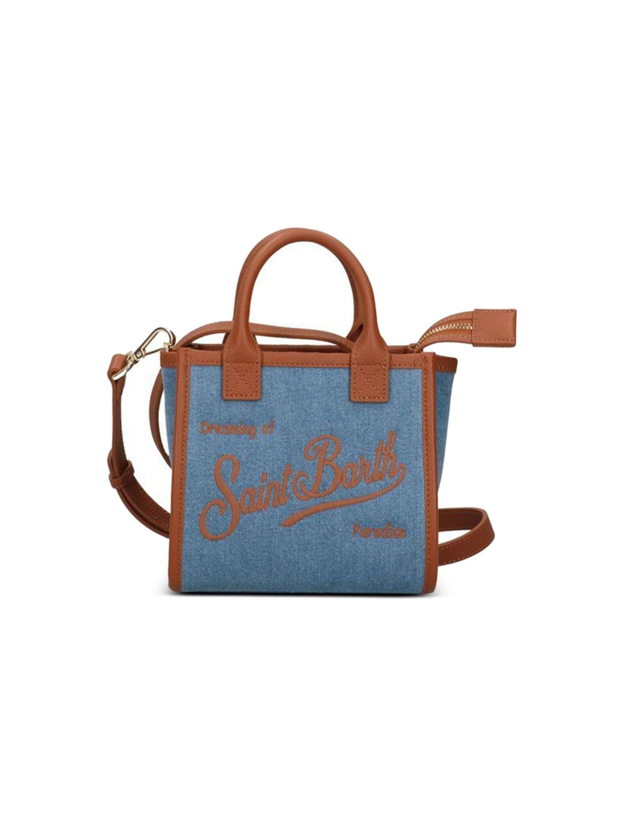 Borsa Vanity Mini MC2 Saint Barth denim con dettagli a contrasto VANMI001 01515L MC2 ST. BARTH KIDS 