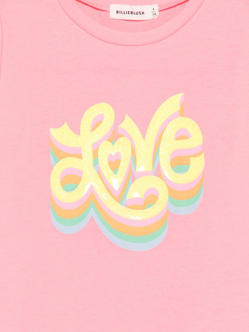 T-shirt per bambina Billieblush rosa con scritta "love" sul davanti U21931 499 BILLIEBLUSH 