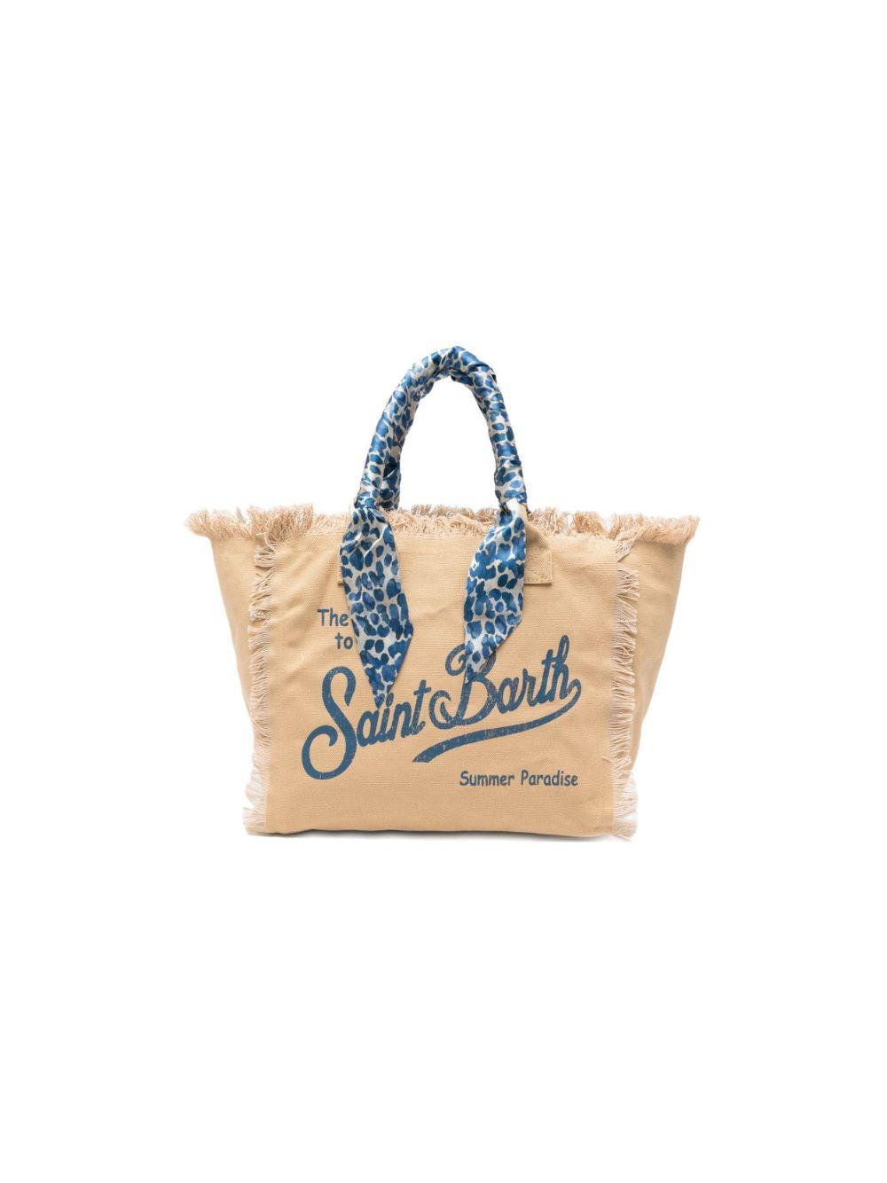 Borsa Vanity MC2 Saint Barth beige con manici avvolti da foulard VANI045 09245L MC2 ST. BARTH KIDS 