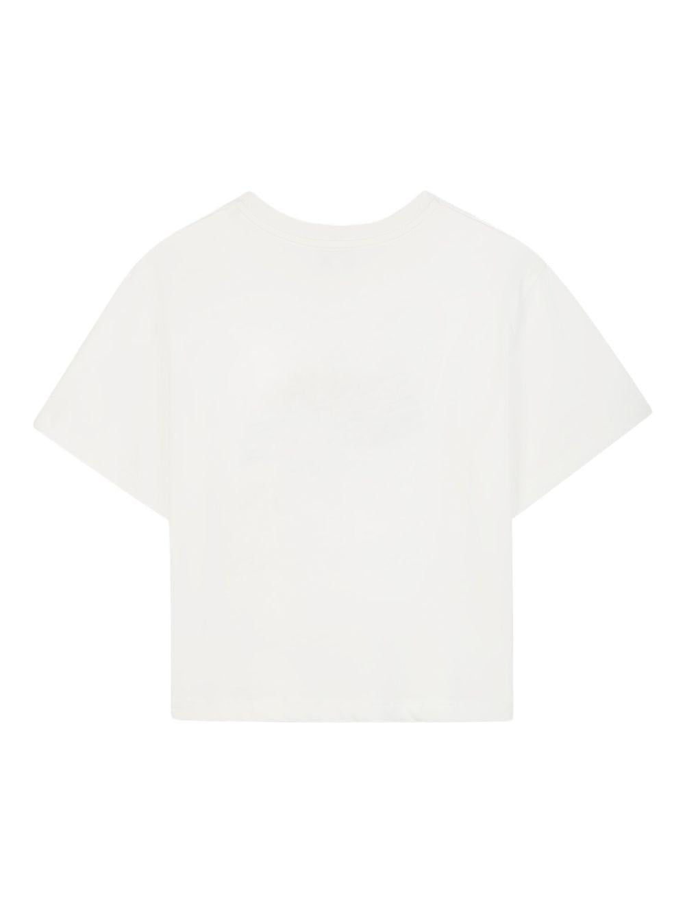 T-shirt per bambino Lanvin Enfant bianco con stampa logo sul davanti N30255 117 LANVIN 