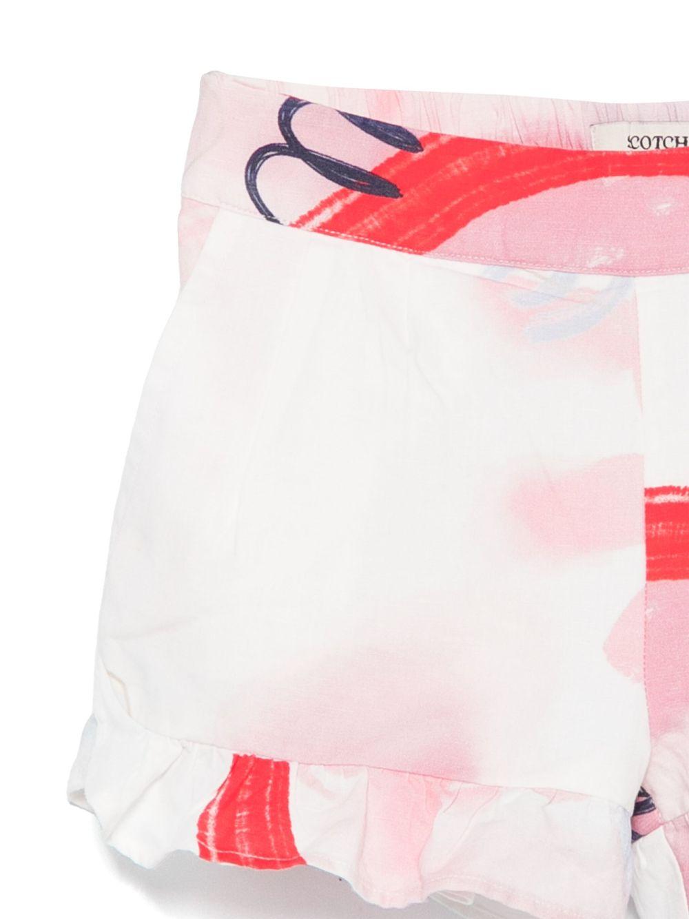 Bermuda per bambina Scotch & Soda Kids bianco con stampa astratta 179297 101 SCOTCH&SODA 