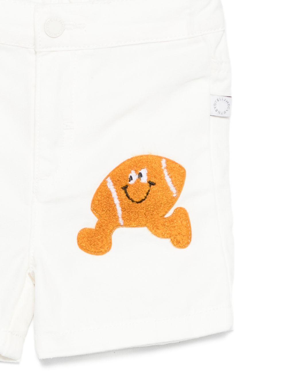 Shorts per neonato Stella McCartney Kids bianco con applicazione TY6649 Z2661 101 STELLA McCARTNEY KIDS 