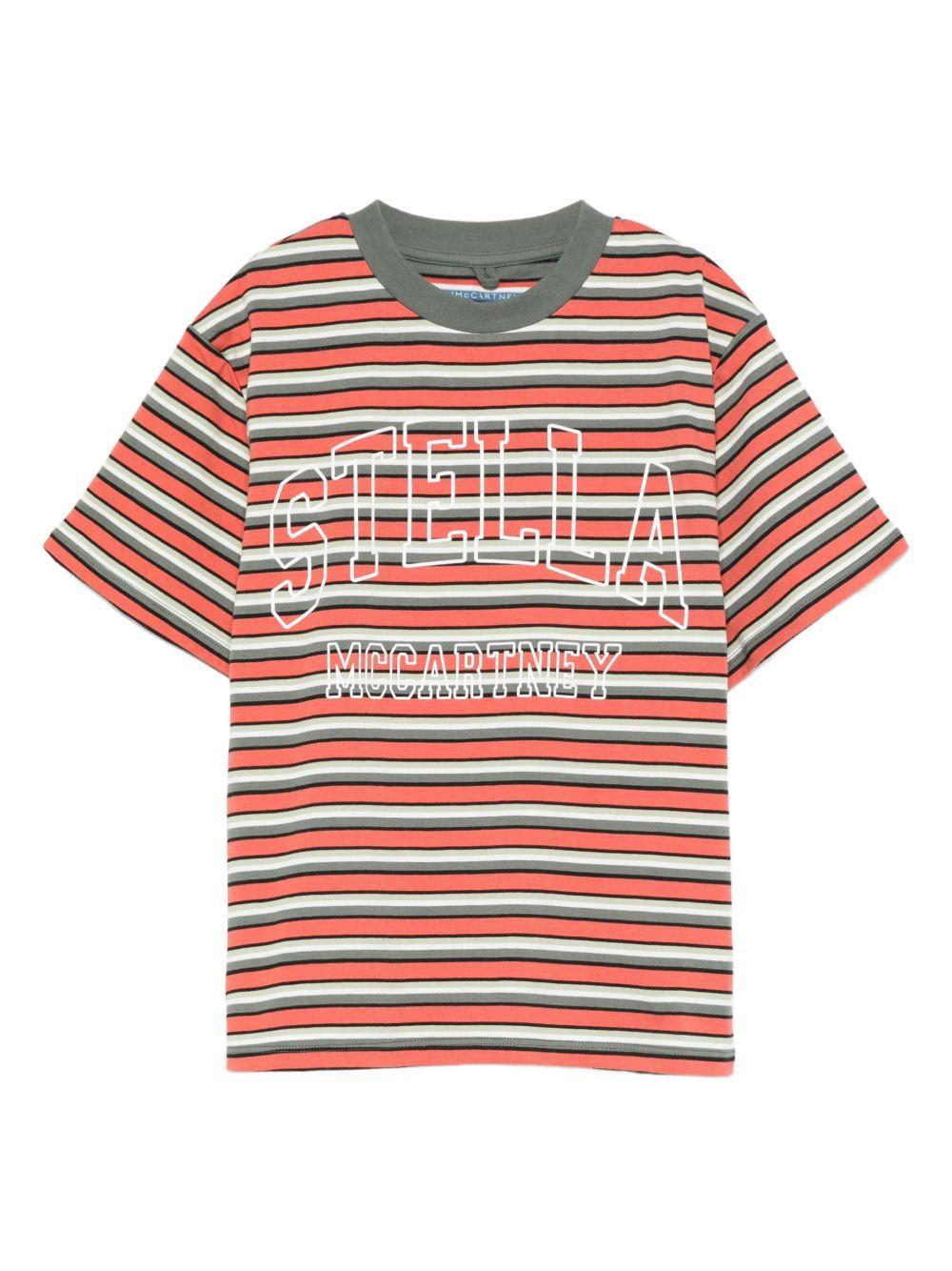 T-shirt per bambino Stella McCartney Kids multicolore con logo a righe TX8S11 Z3152 999 STELLA McCARTNEY KIDS 
