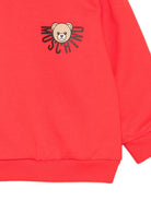 Felpa per neonati Moschino Kids rosso con logo Teddy Bear MUF063LCA40 50109 MOSCHINO KIDS 