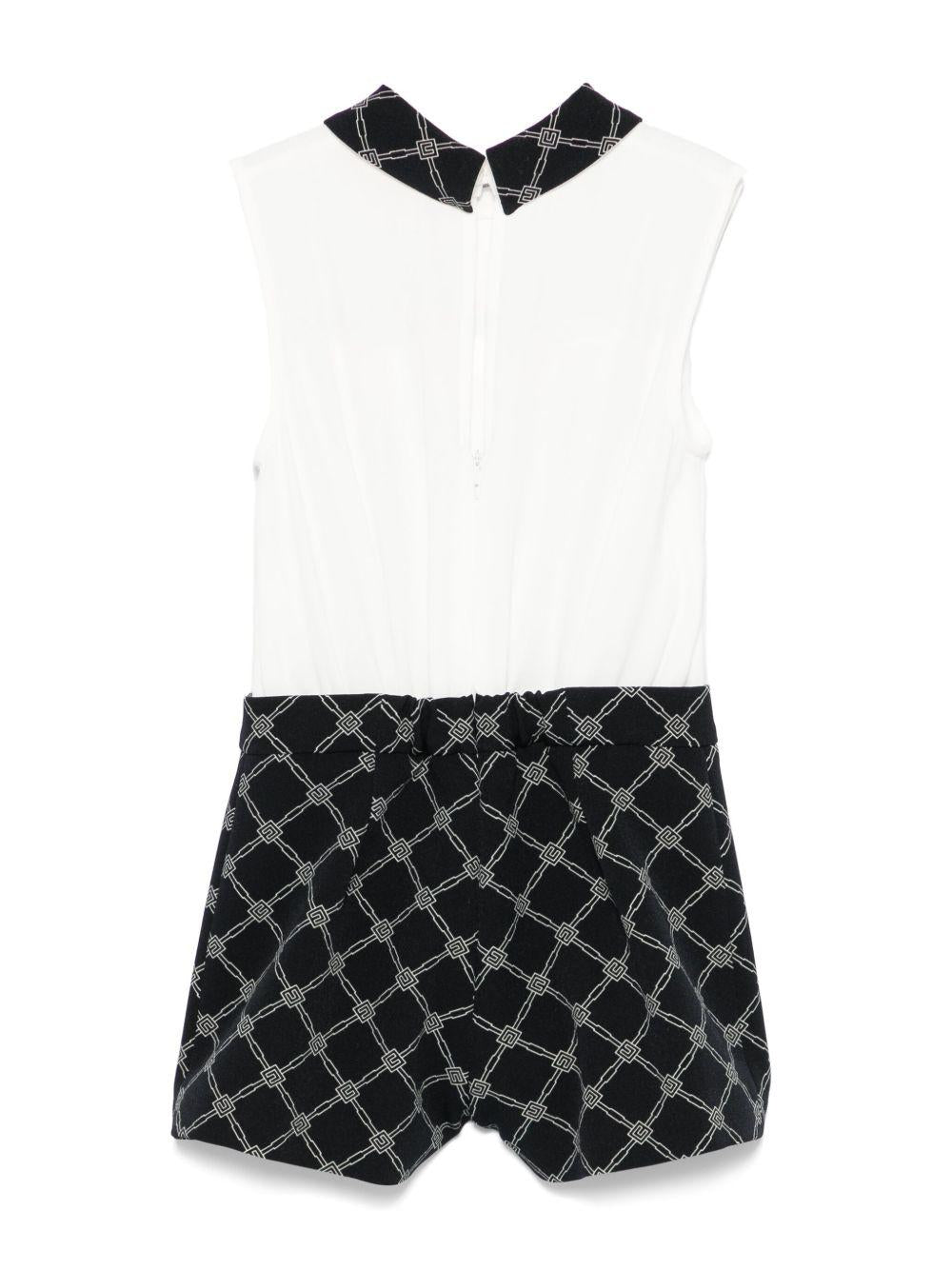 Tuta corta per bambina Elisabetta Franchi La Mia Bambina bianco con logo jacquard EFTA1000GA018 D388 ElISABETTA FRANCHI 