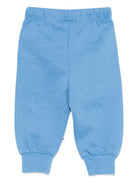 Pantaloni Simeon sportivi per neonato Molo azzurri con toppe smile sulle ginocchia 6S26I205 5615 MOLO KIDS 
