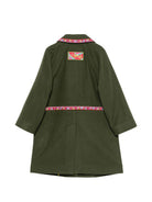 Cappotto per bambina Emilio Pucci Junior verde con motivo geometrico PZ2A40 E0259 783 EMILIO PUCCI KIDS 
