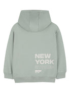 Felpa per bambino DKNY Kids verde con dettaglio logo sul davanti D62559 623 DKNY KIDS 