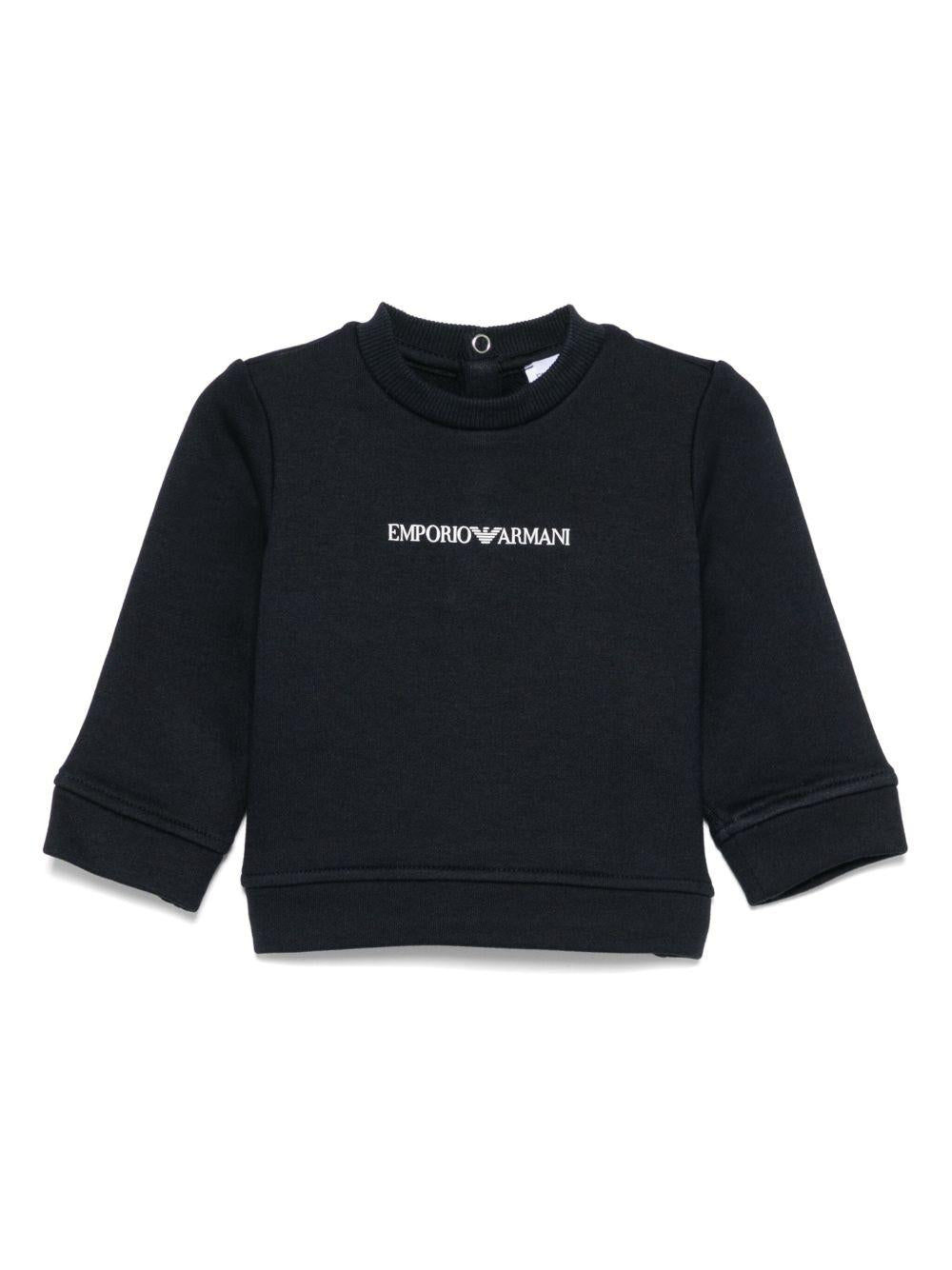 Felpa per neonato Emporio Armani Kids blu con logo sul davanti EB000301 AF14681 UB118 EMPORIO ARMANI KIDS 