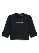 Felpa per neonato Emporio Armani Kids blu con logo sul davanti EB000301 AF14681 UB118 EMPORIO ARMANI KIDS 