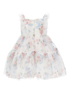 Abito per neonata Monnalisa bianco con stampa a fiori 31G902 7655 0099 MONNALISA KIDS 