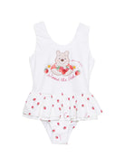 Costume da bagno per bambina Monnalisa x Disney bianco con stampa Winnie the Pooh 39G026 7095 9944 MONNALISA 