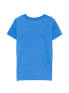 T-shirt per bambini Moschino Kids azzurra con ricamo Teddy Bear HTM058LAA24 40630 MOSCHINO KIDS 