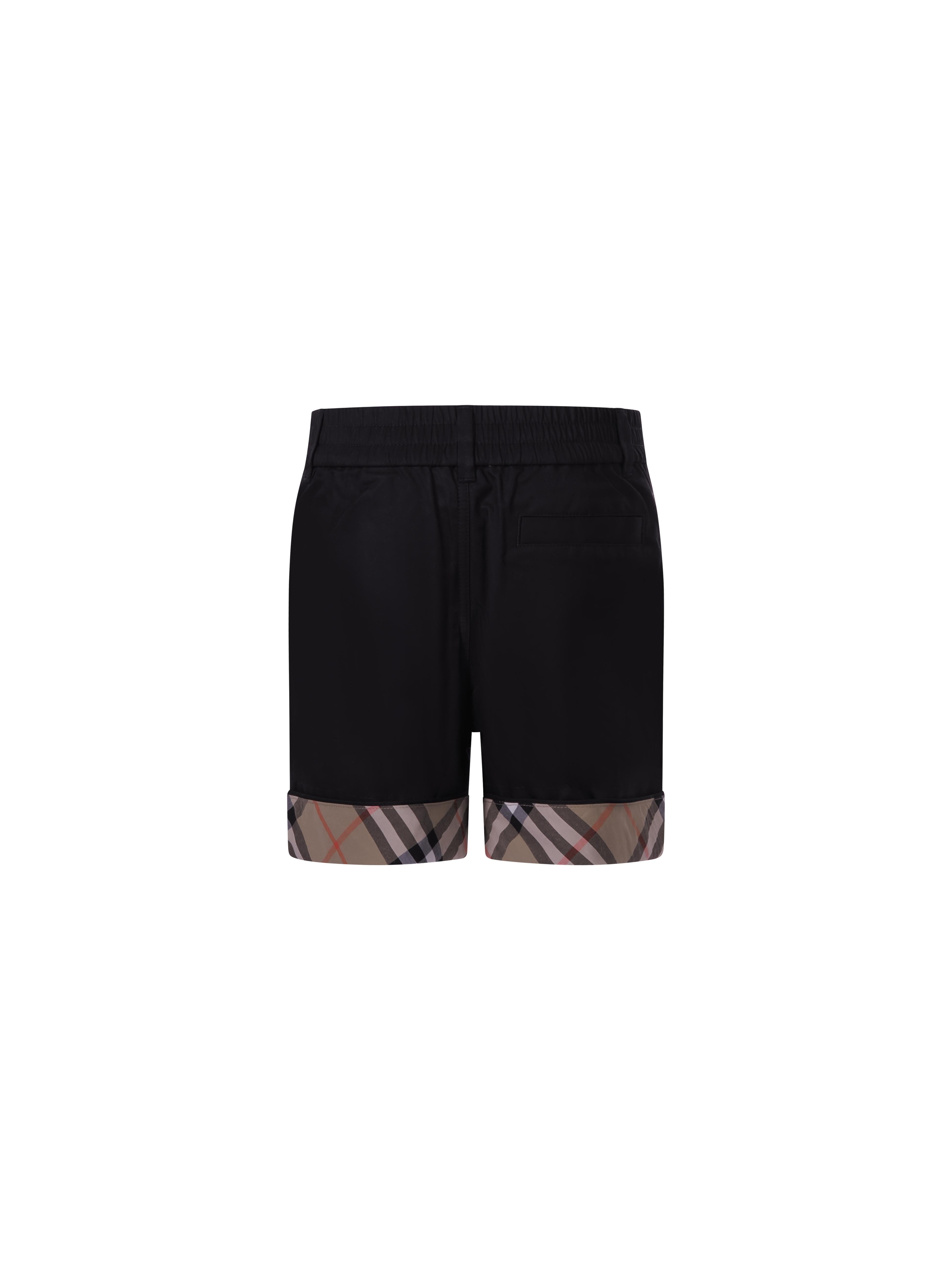 Shorts per bambino Burberry Kids neri con dettagli con motivo Vintage Check 8117174 A1189 BURBERRY KIDS 