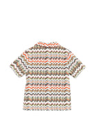 Camicia per bambino Missoni Kids beige chiaro con colletto stile campeggio MY5P31 P0606 997 MISSONI KIDS 