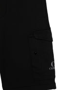 Shorts per bambino C.P. Company Kids neri con logo sulla tasca CUQ00NLCA69 60100 C.P.COMPANY KIDS 