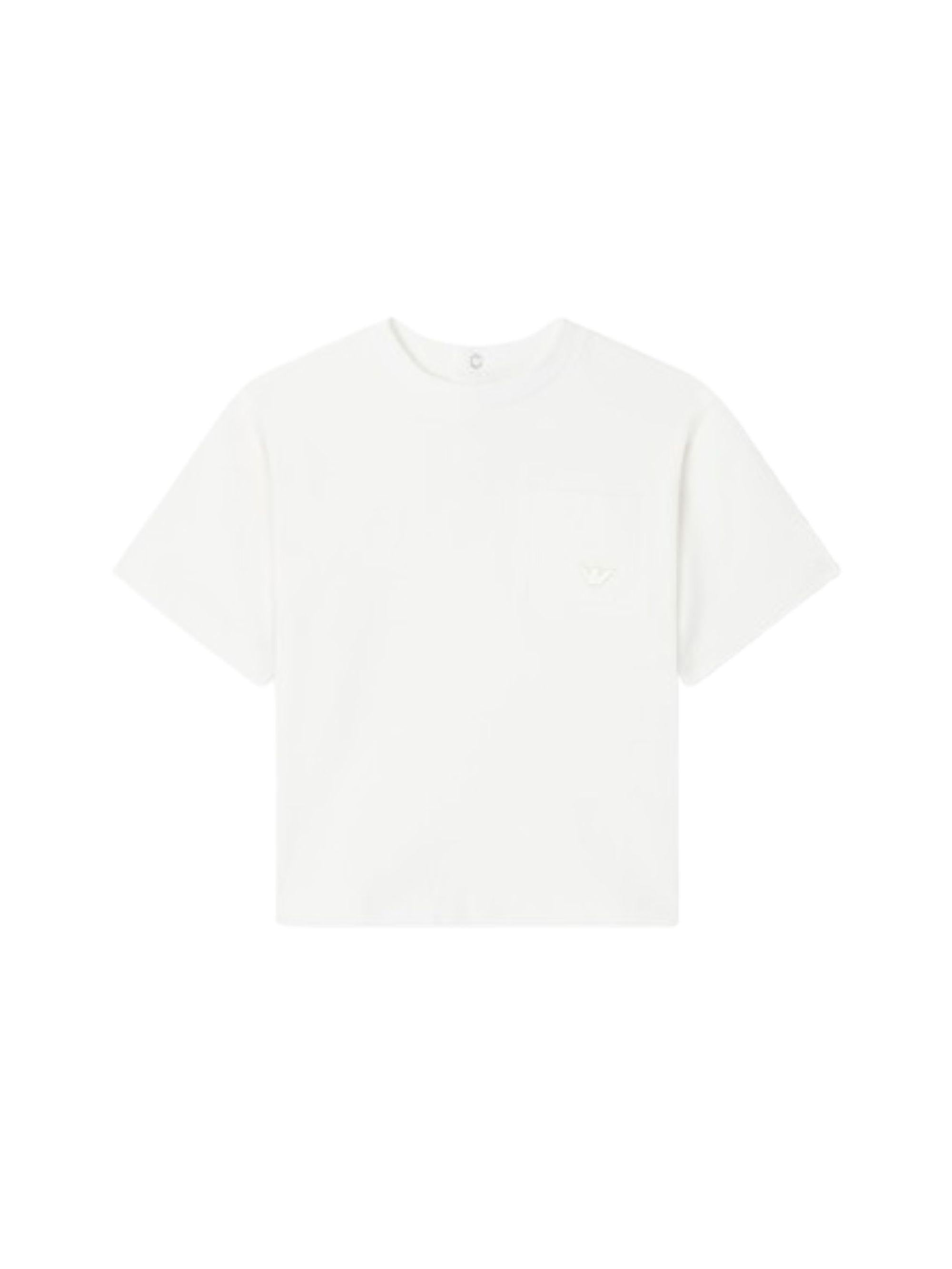 T- shirt per neonato Emporio Armani Kids bianca con scollo tondo EB001326 AF21808 U0003 EMPORIO ARMANI KIDS 