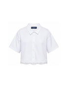 Camicia per bambina Ermanno Scervino Junior bianca con orlo svasato Z1G309 7116 0099 ERMANNO SCERVINO KIDS 