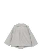 Blazer per bambina Balmain Kids grigio in doppiopetto con maniche ampie BZ2H10 E0254 806OR BALMAIN KIDS 