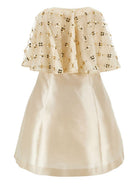 Abito per bambina Monnalisa beige con mantella con decorazione floreale 71G919RM 7997 0003 MONNALISA KIDS 