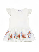 Abito Cimi per neonata Molo bianco con stampa animalier 4S26E116 5666 MOLO KIDS 