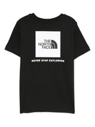 T-shirt per bambini The North Face Kids nera con logo sul petto NF0A8EFN JK31 THE NORTH FACE KIDS 