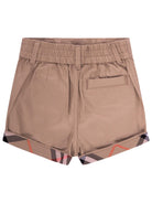 Shorts per neonati Burberry Kids beige con risvolto Check 8121233 B9719 BURBERRY KIDS 