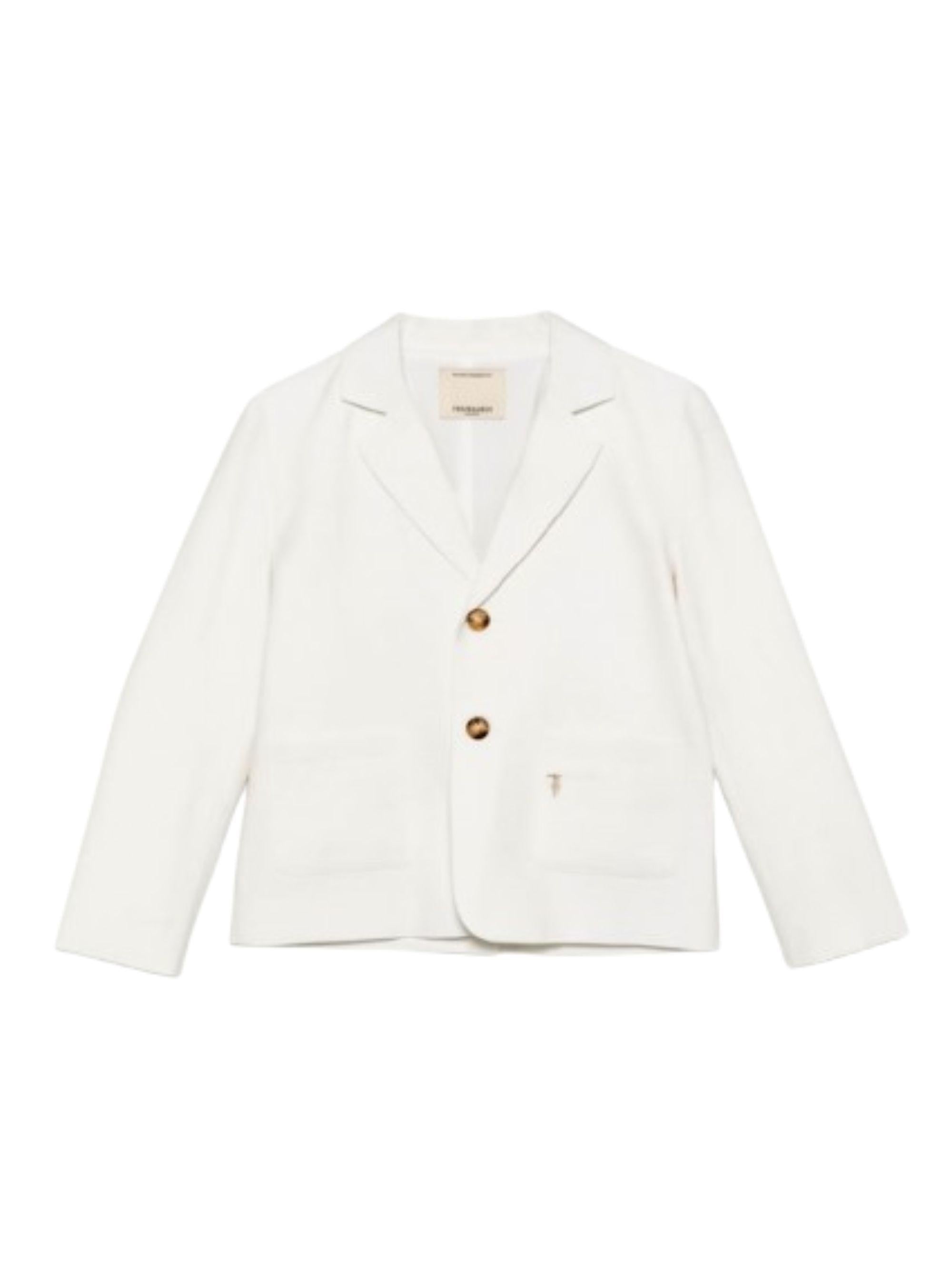 Giacca per bambino Trussardi Junior beige con revers classici TBP26138GC BEIGE N.E. TRUSSARDI KIDS 