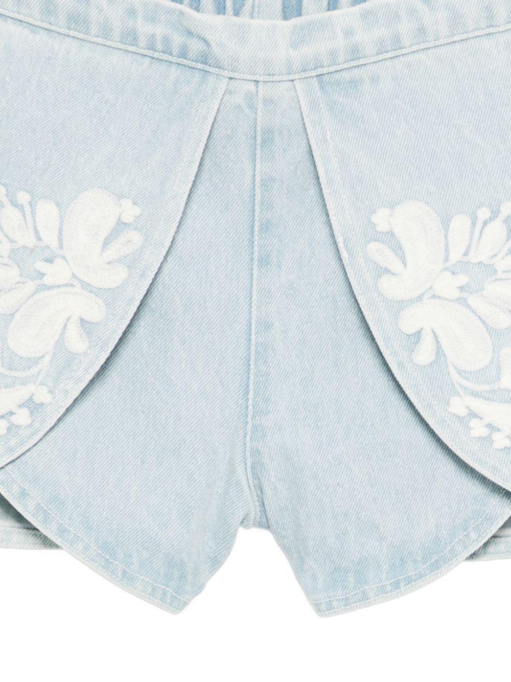 Shorts per bambina Louise Misha denim con ricamo floreale GRI-S26-S0105 BLEACH LOUISE MISHA KIDS 