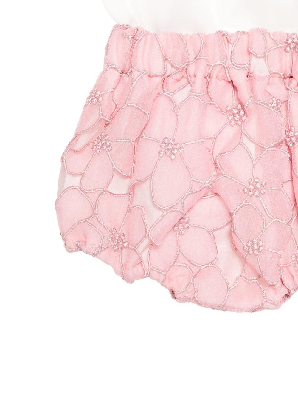 Completo t-shirt e culotte per neonata La Stupenderia multicolore con ricamo floreale 2CBCT52 X07 LA STUPENDERIA KIDS 