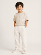 Pantaloni per bambino Emporio Armani Kids bianco opaco con taglio dritto EB001647 AF20698 U1009 EMPORIO ARMANI KIDS 