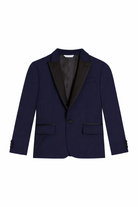 Giacca per bambino Dolce & Gabbana Kids blu con revers a lancia L41J89 G7PQI B0665 DOLCE & GABBANA KIDS 