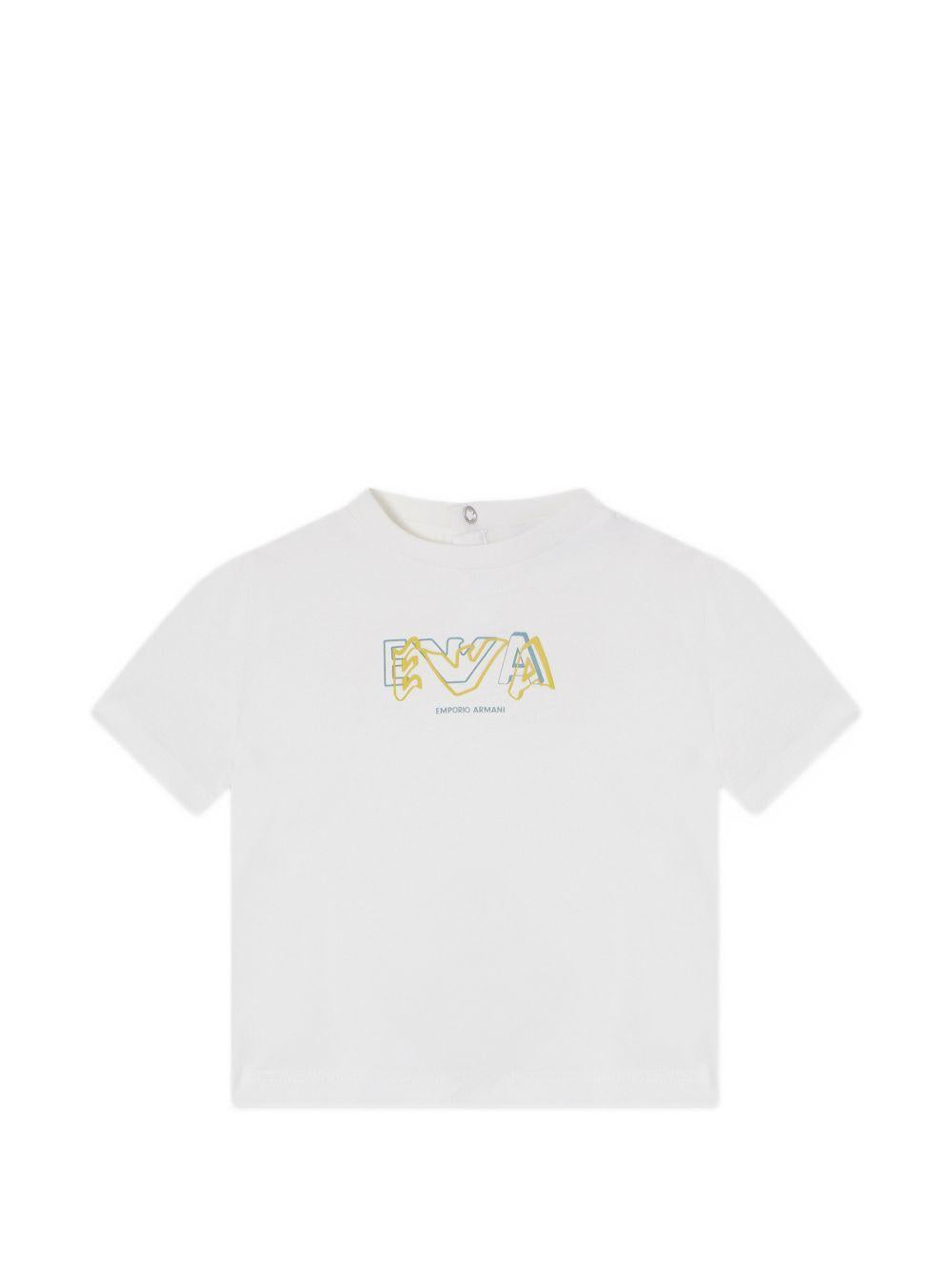 Set di due T-shirt per neonato Emporio Armani Kids multicolore con logo sul davanti EB001333 AF14503 M0002 EMPORIO ARMANI KIDS 