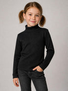 Maglione per bambina Monnalisa Kids nero con motivo a coste 17HLUC 8212 0050 MONNALISA KIDS 