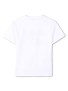 T-shirt per bambino Dkny Kids bianco con stampa con logo sul davanti D62299 10P DKNY 