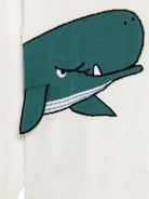 Maglione per bambino Stella McCartney Kids bianco con ricamo balena sul davanti TY9P10 Z2922 101 STELLA McCARTNEY KIDS 