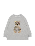 Felpa per neonato Etro Kids grigia con stampa orsetto sul davanti GZ4500 Z3188 806 ETRO KIDS 