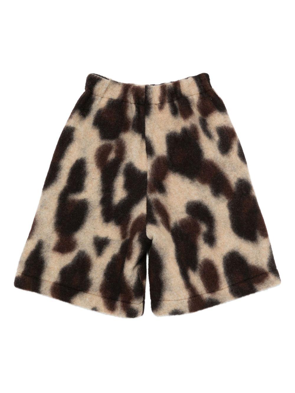 Shorts per bambina Douuod Kids beige con stampa astratta DX6Q49 E0233 113MA DOUUOD 