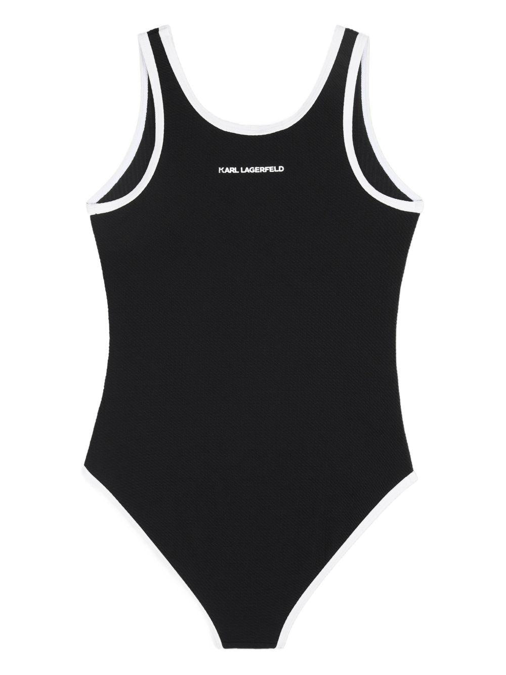 Costume da bagno per bambina Karl Lagerfeld Kids nero con stampa Z31113 09B KARL LAGERFELD KIDS 