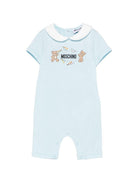 Tutina per neonato Moschino Kids azzurra con stampa Teddy Bear MUT04OLAA01 40304 MOSCHINO KIDS 
