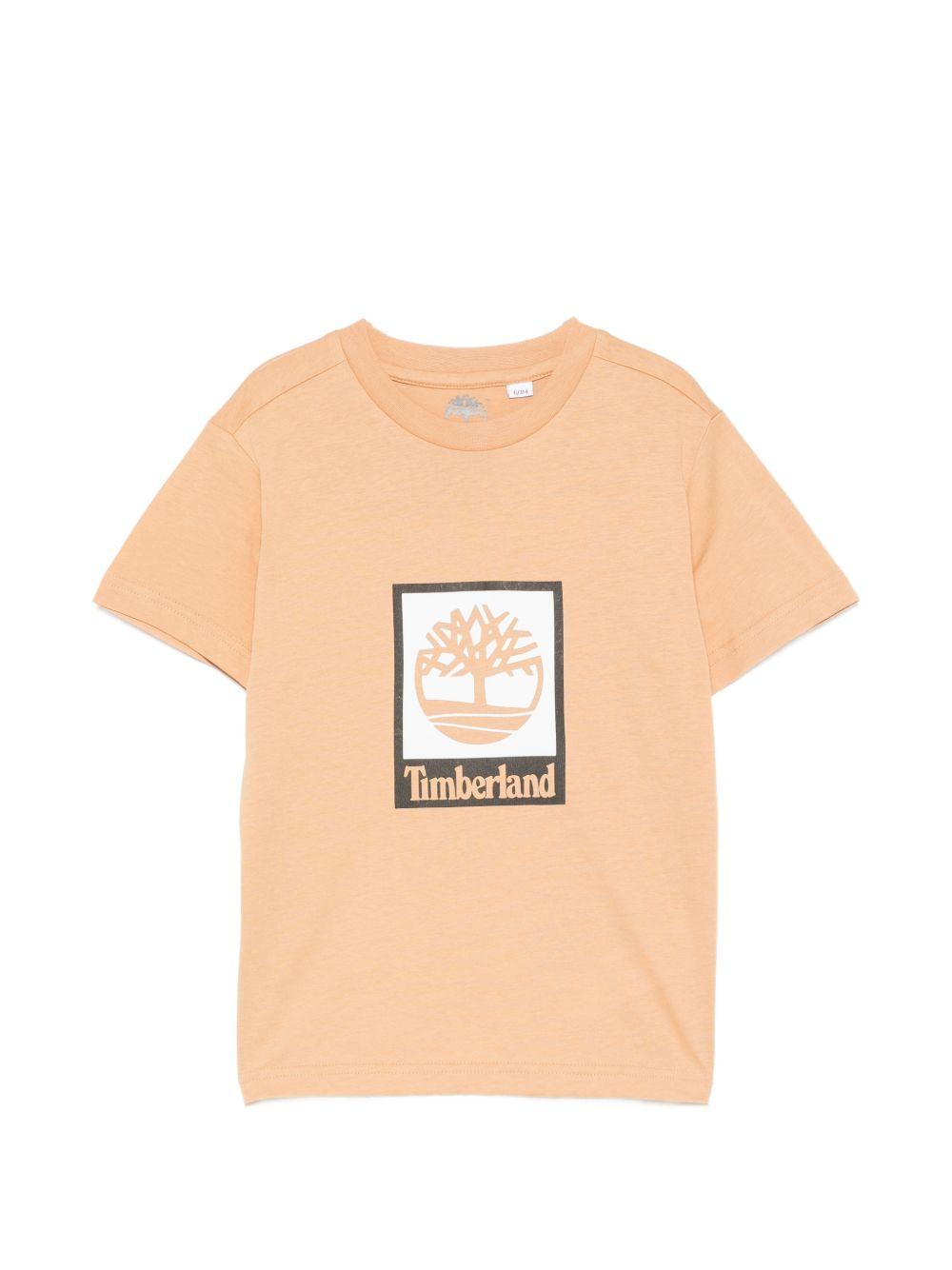 T-shirt per bambino Timberland Kids beige con stampa grafica T60969 230 TIMBERLAND KIDS 