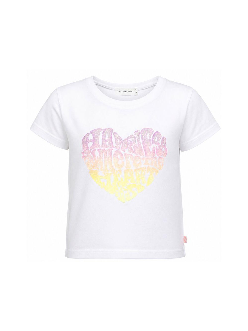 T-shirt per bambina Billieblush bianca con stampa grafica sul davanti U21946 10P BILLIEBLUSH KIDS 