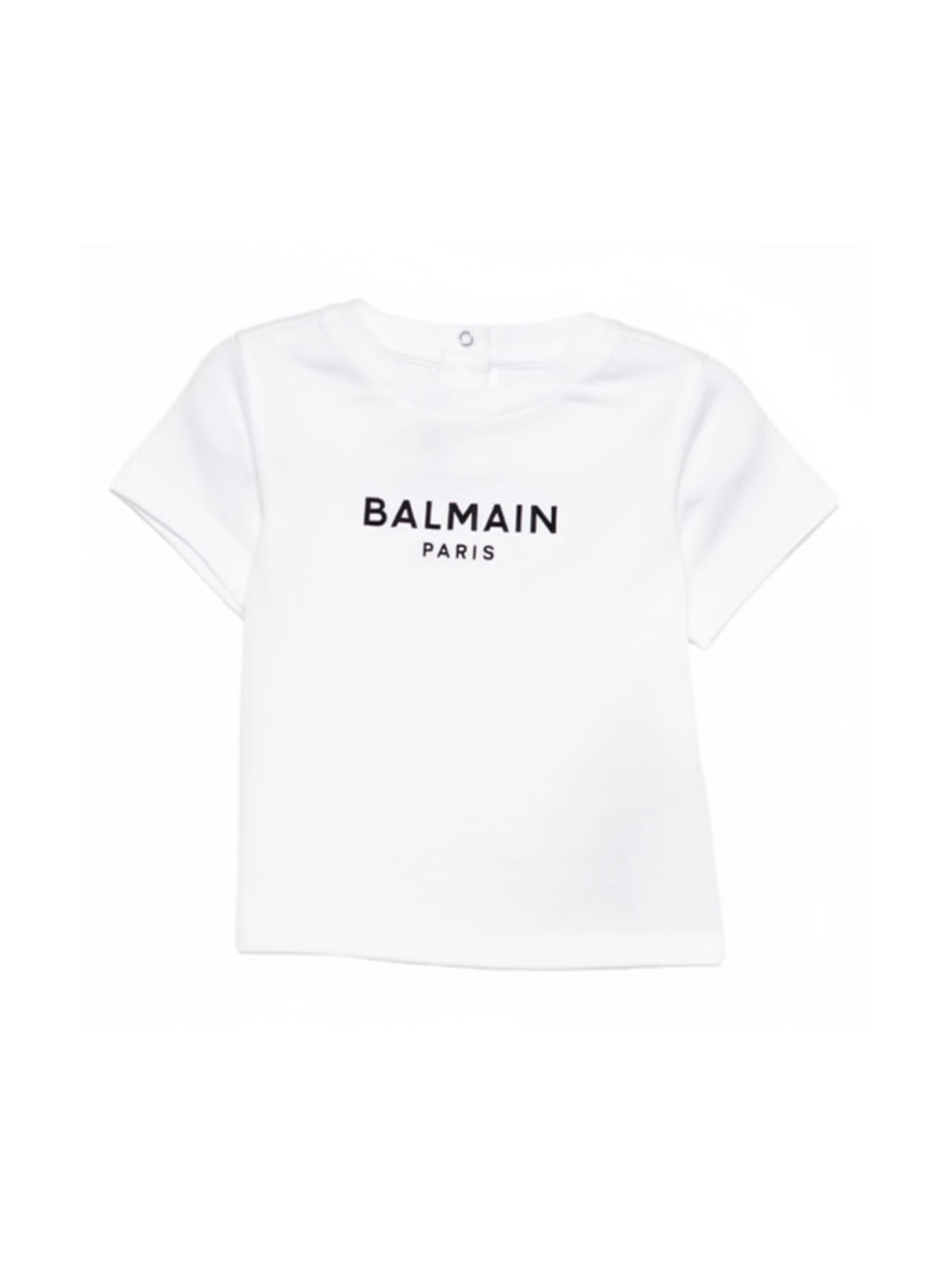 T-shirt da neonato balmain Kids bianca con stampa logo BY8631 Z3672 100NE BALMAIN KIDS 