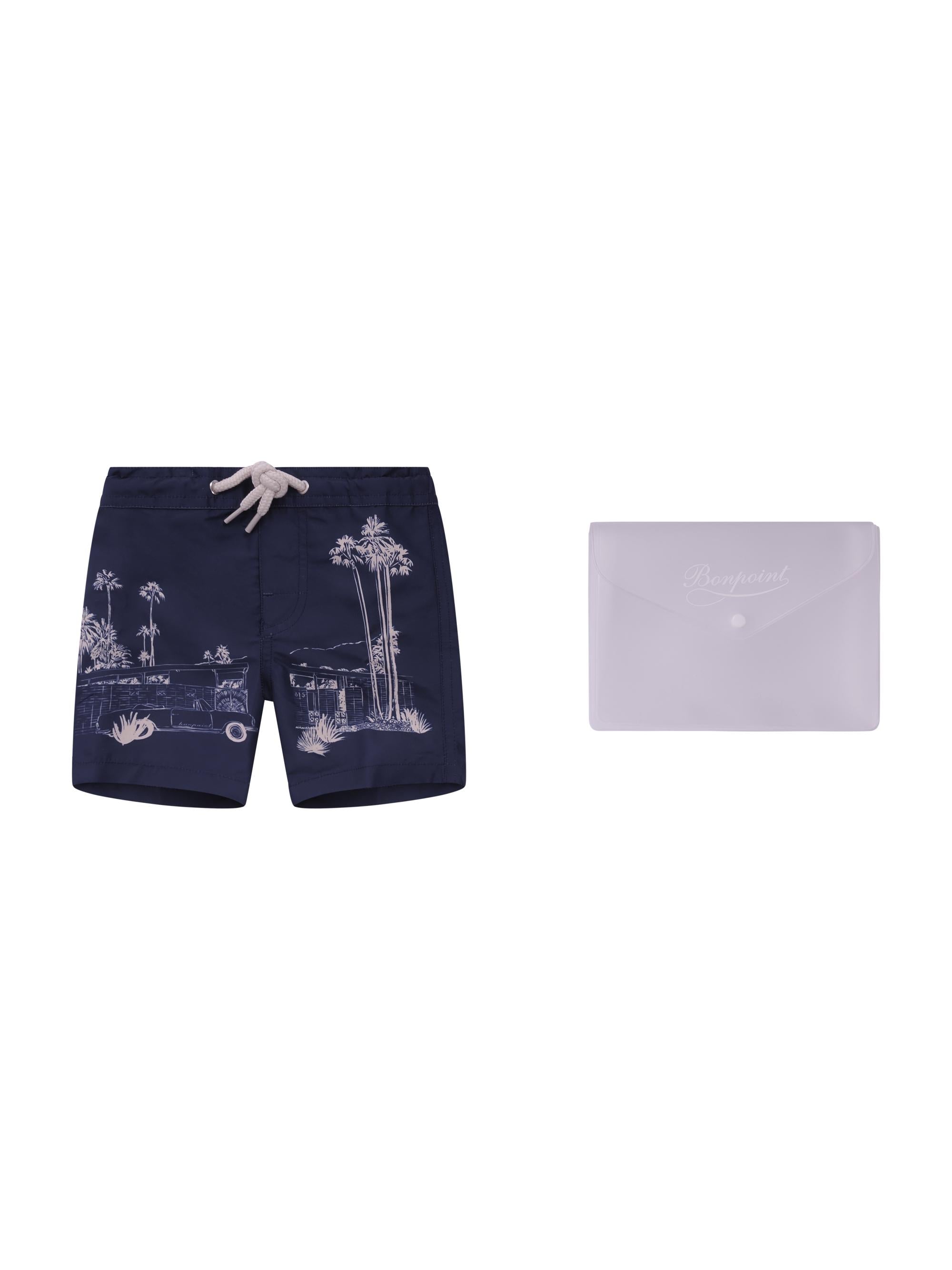 Costume da bagno per bambino Bonpoint blu con stampa grafica sul davanti C06YSSW00001 174 BONPOINT KIDS 