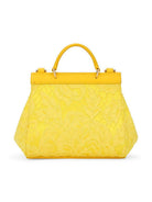 Borsa tote per bambina Dolce & Gabbana Kids gialla con placca logo sul davanti EB0003 AB011 80210 DOLCE & GABBANA KIDS 